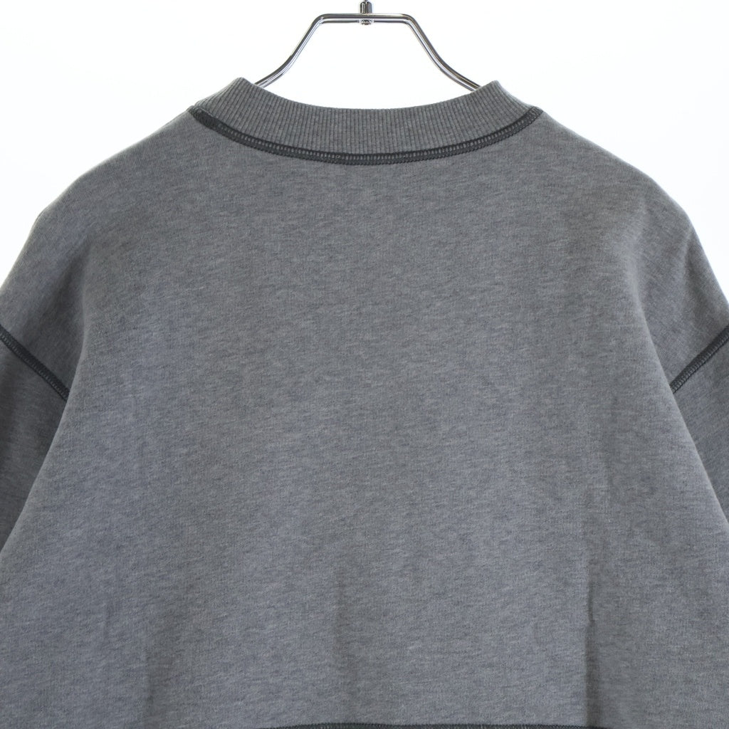 miumiu(ミュウミュウ) フロントロゴ コットン 長袖 裏起毛 スウェット トレーナー #S グレー MJL779 レディース