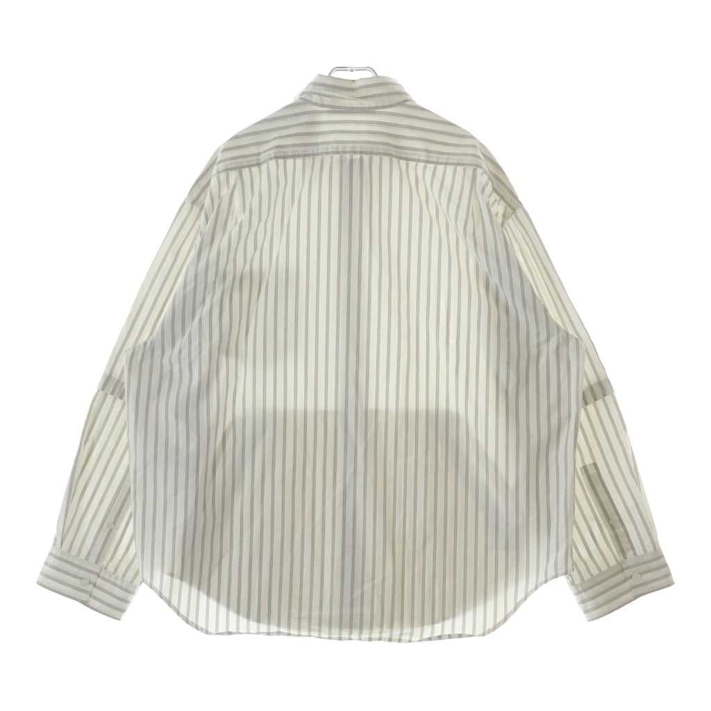 Acne Studios(アクネ ストゥディオズ) ストライプ総柄 ダブルスリーブ 長袖シャツ ホワイト/グレー BB0670