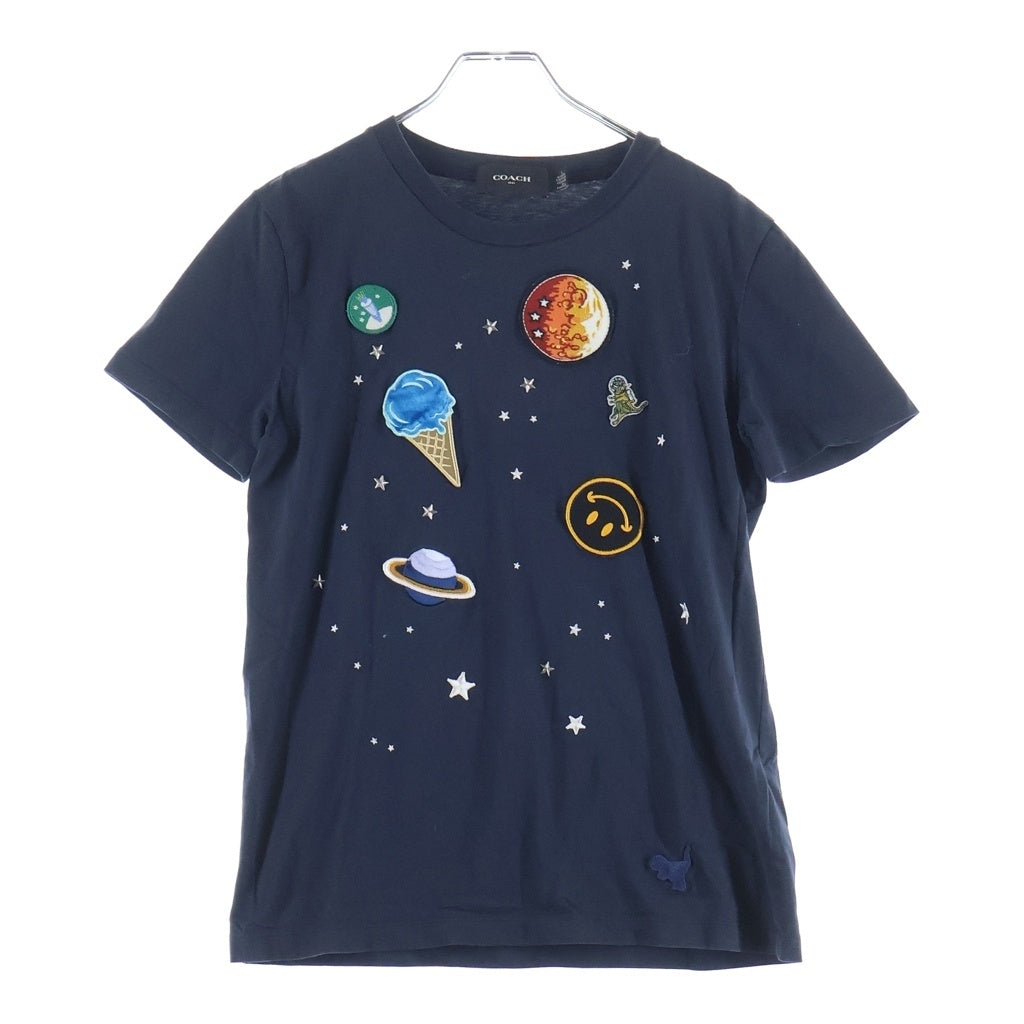COACH(コーチ) ロゴパッチ コットン 半袖 Tシャツ カットソー #S ブラック 87581
