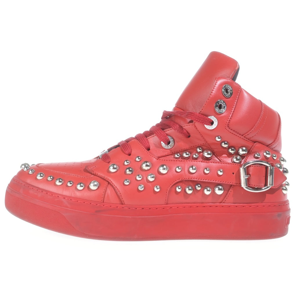 JIMMY CHOO(ジミーチュウ) スタッズ レザー ハイカットスニーカー シューズ #41 レッド