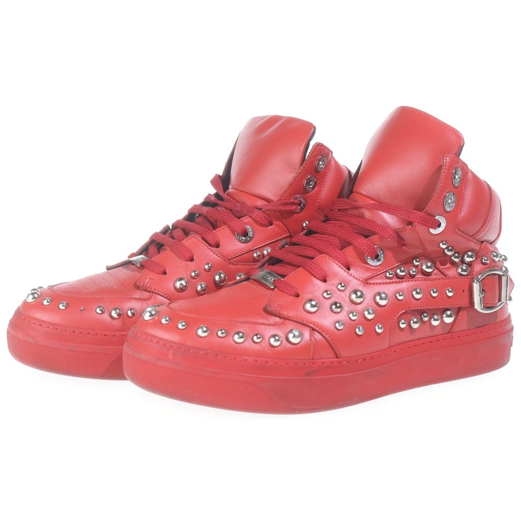 JIMMY CHOO(ジミーチュウ) スタッズ レザー ハイカットスニーカー シューズ #41 レッド