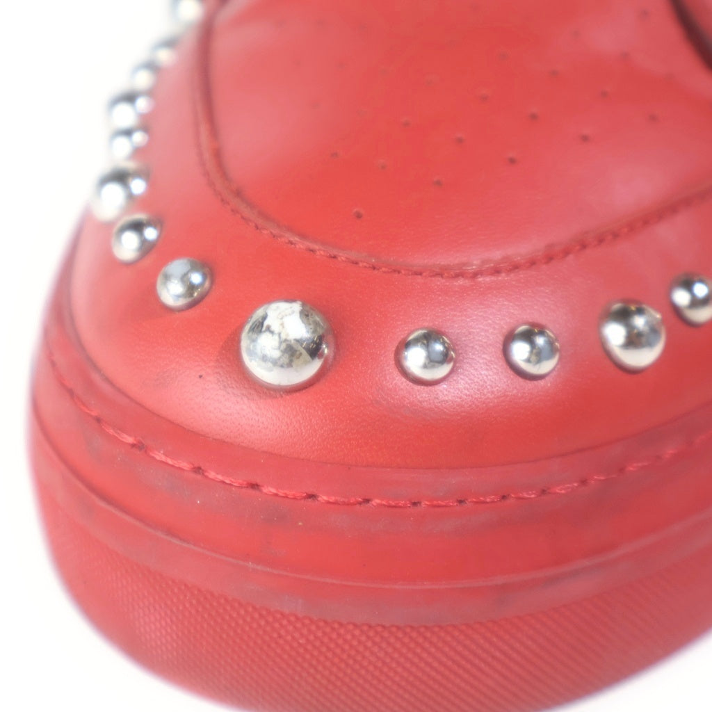 JIMMY CHOO(ジミーチュウ) スタッズ レザー ハイカットスニーカー シューズ #41 レッド