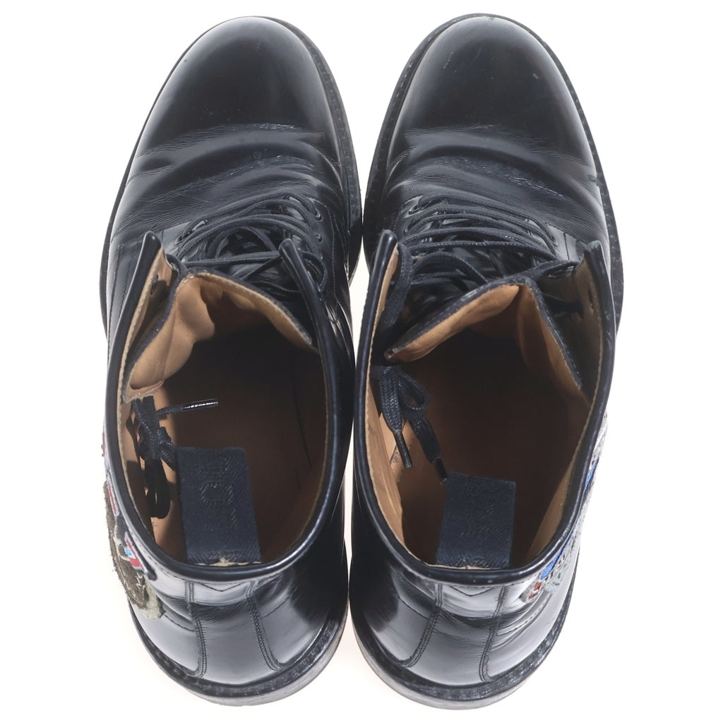 LOUIS VUITTON(ルイヴィトン) ヴォルテールライン ワッペン LVロゴ レザー ショートブーツ シューズ #6 1/2M ブラック