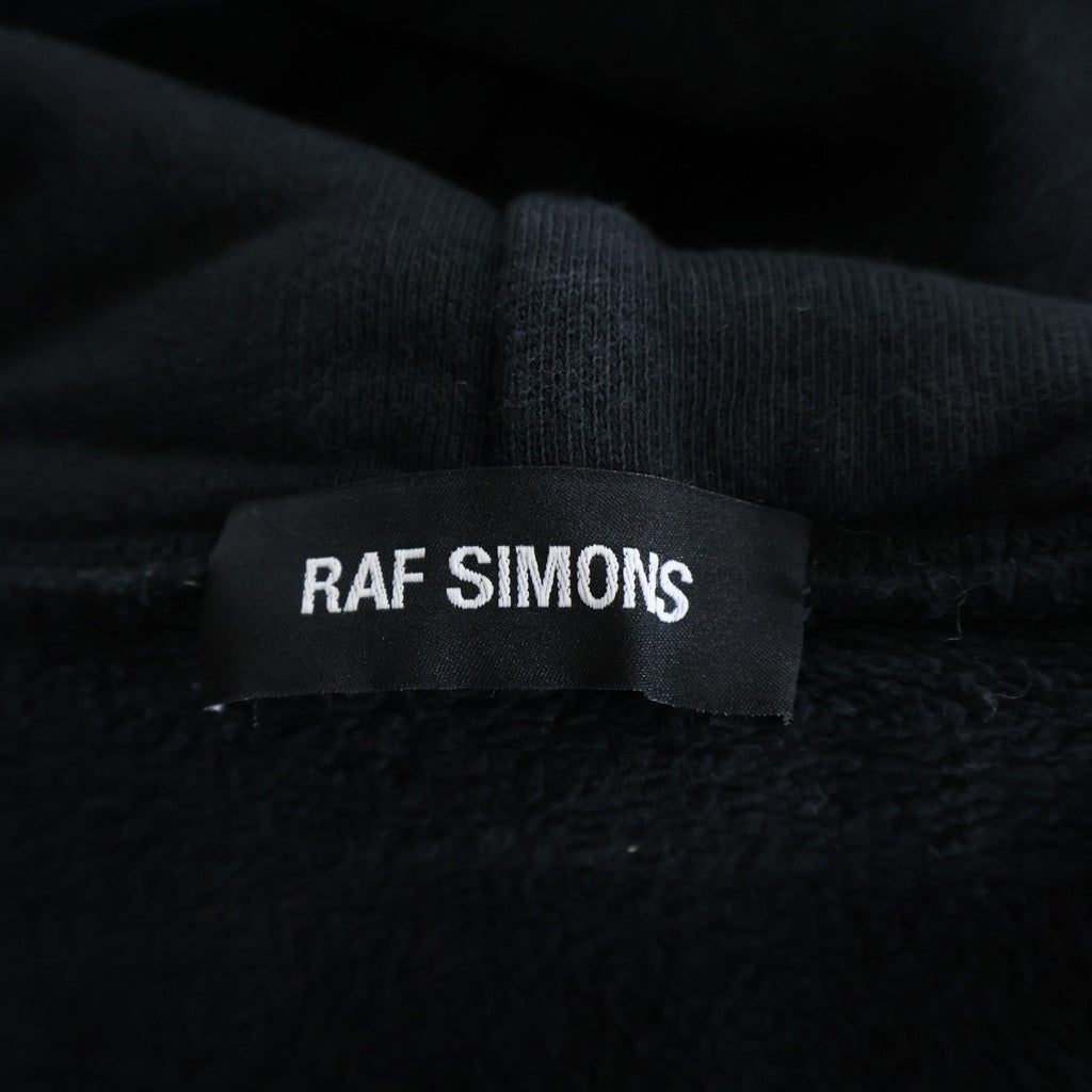 RAF SIMONS(ラフシモンズ) ロゴプリント コットン スウェットパーカー フーディ #M ブラック