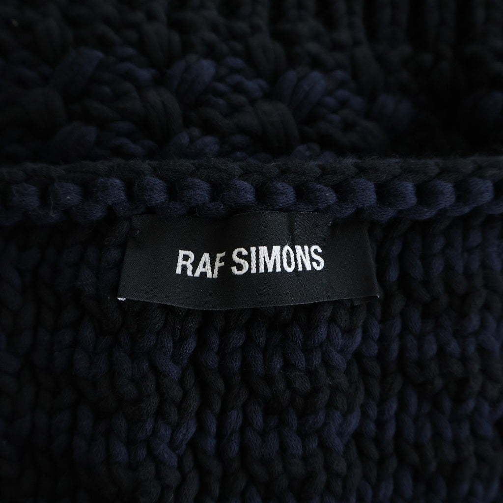 RAF SIMONS(ラフシモンズ) コットン×ナイロン ニットベスト #M ブラック/ネイビー