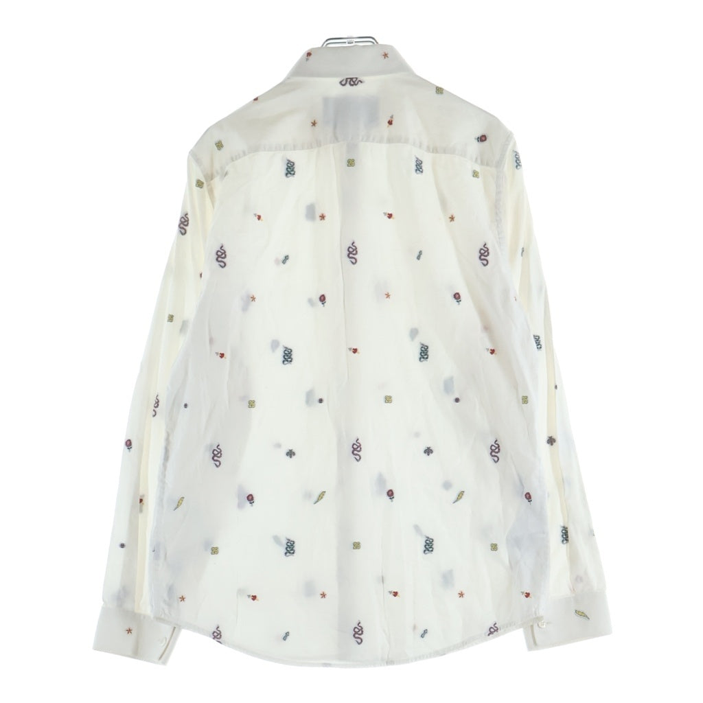 GUCCI(グッチ) 総柄 パッチ コットン オックスフォードシャツ 長袖シャツ ホワイト