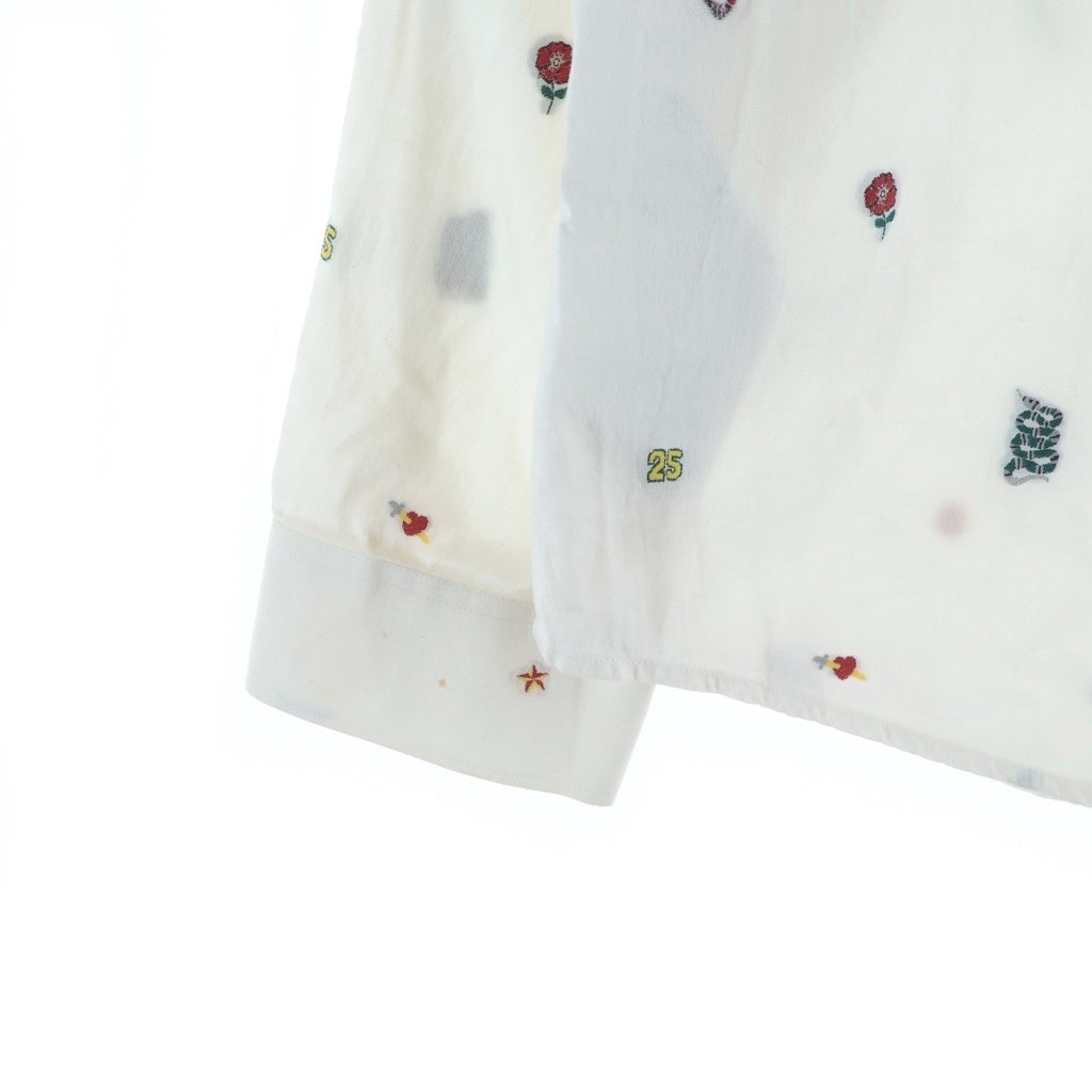 GUCCI(グッチ) 総柄 パッチ コットン オックスフォードシャツ 長袖シャツ ホワイト