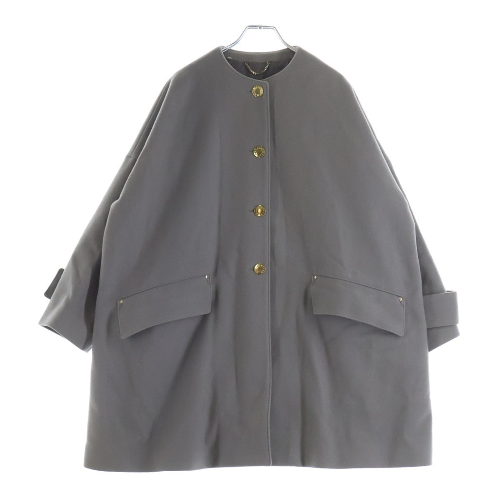 MACKINTOSH(マッキントッシュ) NEW HUMBIE NO COLLAR MB ニューハンビーノーカラーコート ハーフコート ウール 金ボタン グレー L232MO1133FL2K レディース