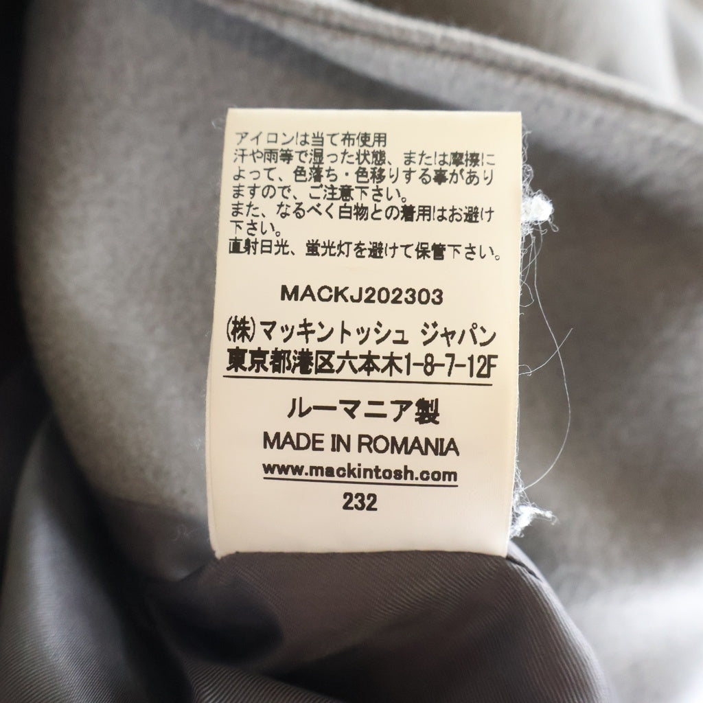 MACKINTOSH(マッキントッシュ) NEW HUMBIE NO COLLAR MB ニューハンビーノーカラーコート ハーフコート ウール 金ボタン グレー L232MO1133FL2K レディース
