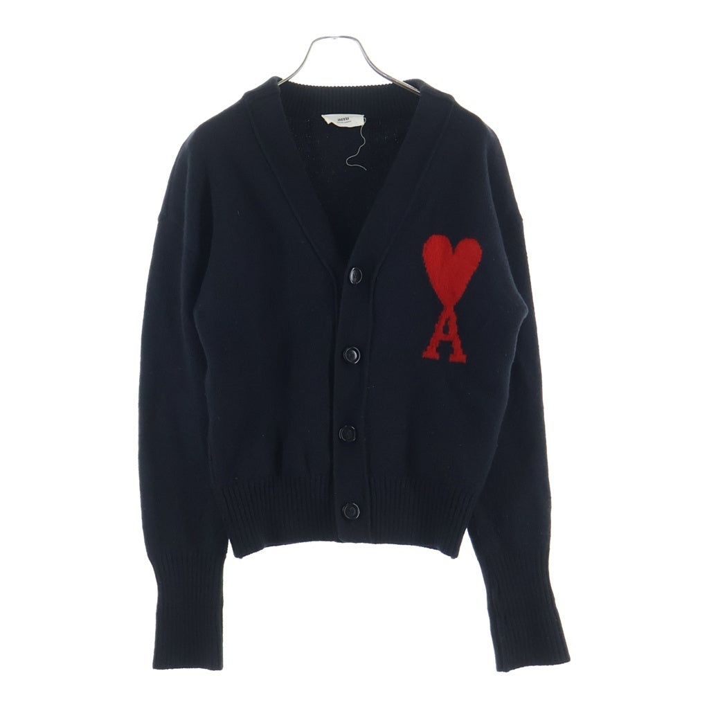 ami paris(アミパリス) ロゴニットカーディガン ブラック #S
