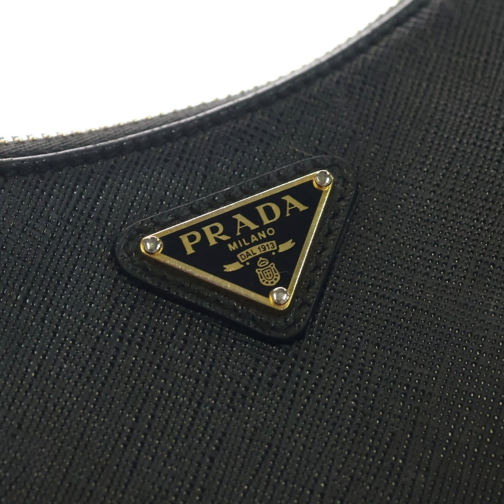 PRADA(プラダ) Re-Edition 2005 サフィアーノレザーバッグ 2WAYハンドバッグ チェーンバッグ ショルダーバッグ ブラック 1BH204 ゴールド金具 レディース