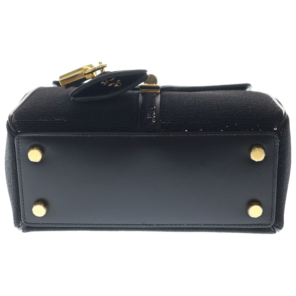 CELINE(セリーヌ) ミニ 16 セーズ スパンコール 2WAYハンドバッグ ショルダーバッグ ブラックシークイン×カーフスキン ゴールド金具 レディース