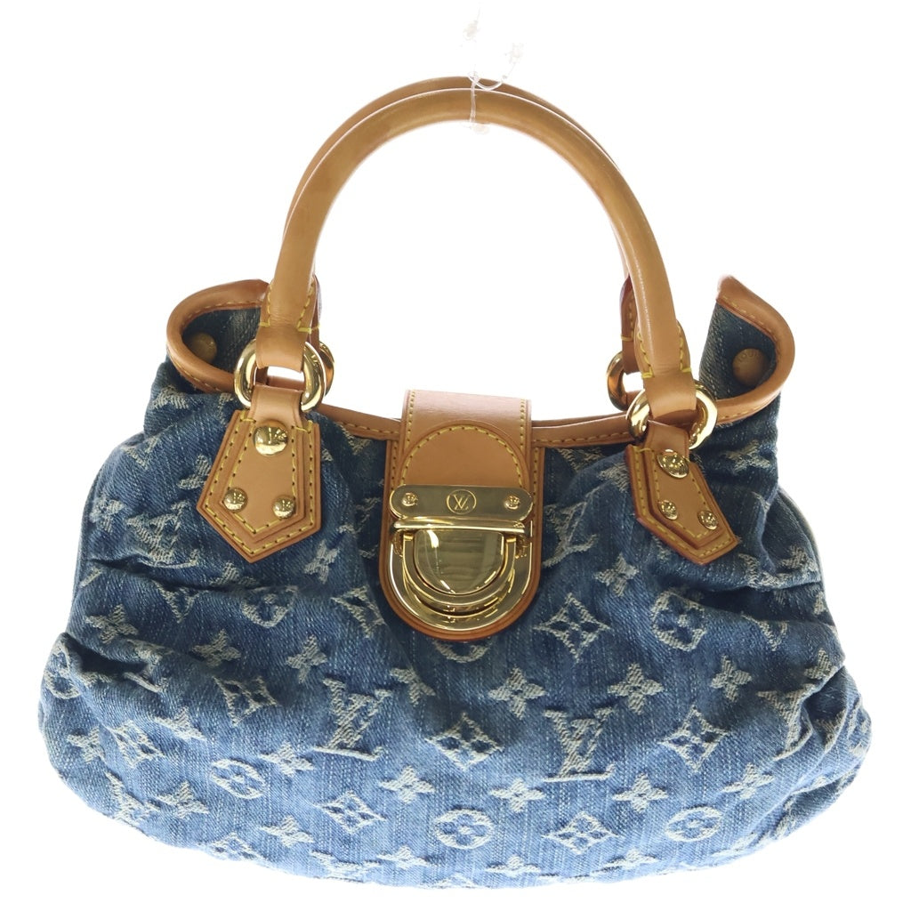 LOUIS VUITTON(ルイヴィトン) モノグラムデニム プリティー デニム レザー ハンドバッグ ブルー M95021 レディース