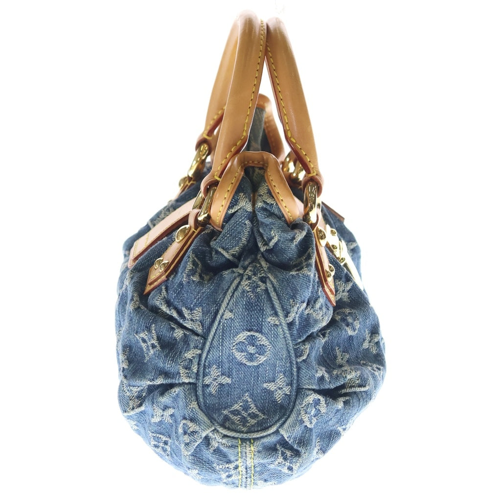 LOUIS VUITTON(ルイヴィトン) モノグラムデニム プリティー デニム レザー ハンドバッグ ブルー M95021 レディース