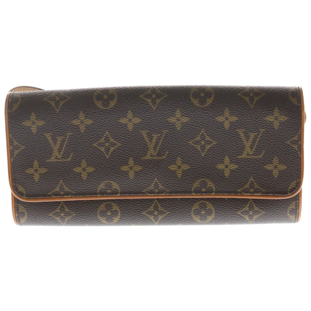 LOUIS VUITTON(ルイヴィトン) モノグラム ポシェットツインGM PVC レザー ショルダーバッグ ポーチ ブラウン M51852 レディース