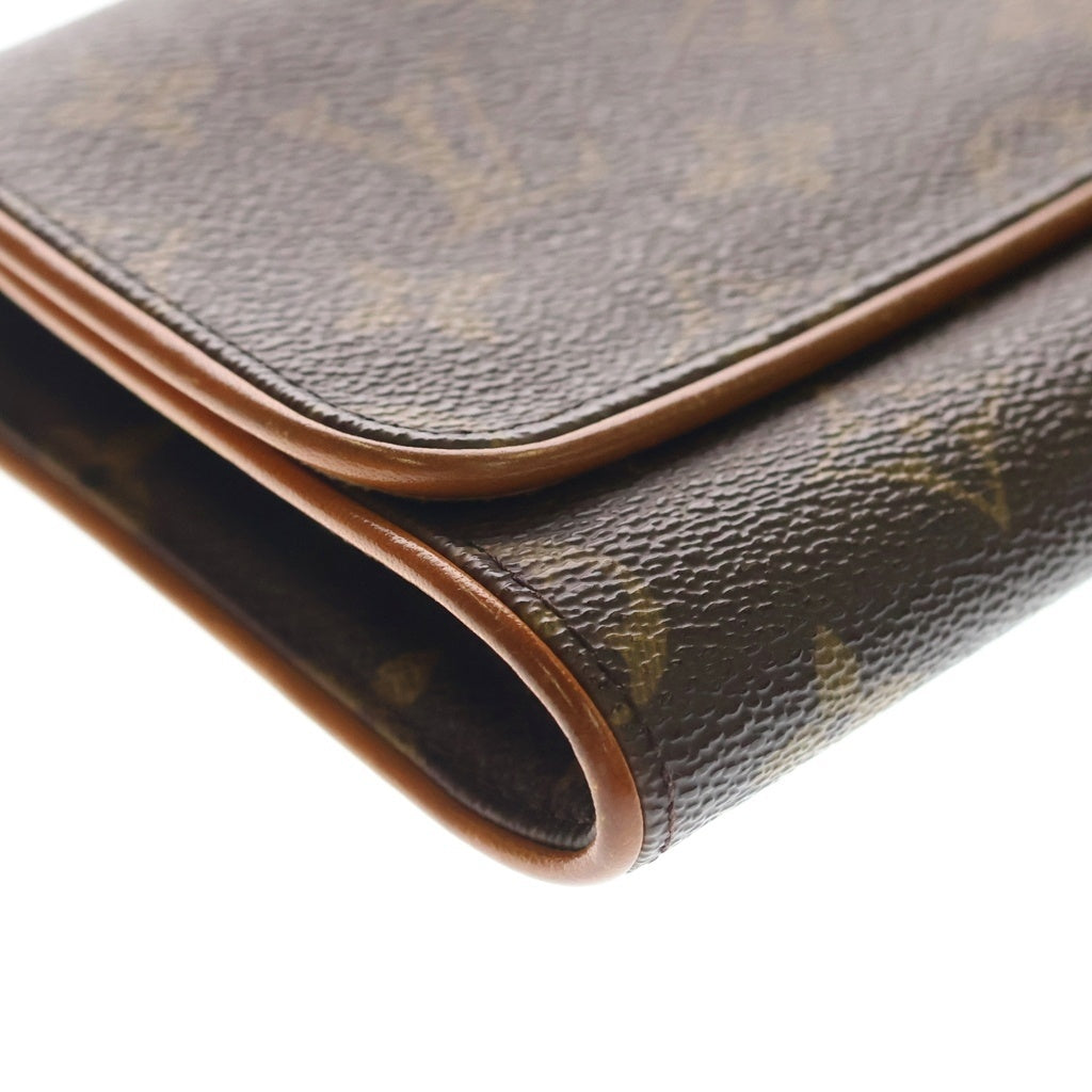 LOUIS VUITTON(ルイヴィトン) モノグラム ポシェットツインGM PVC レザー ショルダーバッグ ポーチ ブラウン M51852 レディース