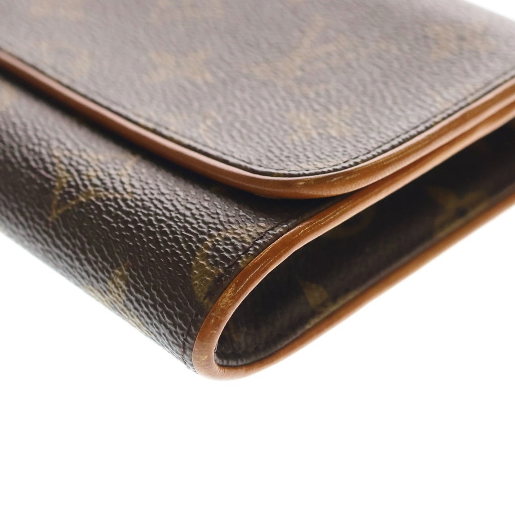 LOUIS VUITTON(ルイヴィトン) モノグラム ポシェットツインGM PVC レザー ショルダーバッグ ポーチ ブラウン M51852 レディース