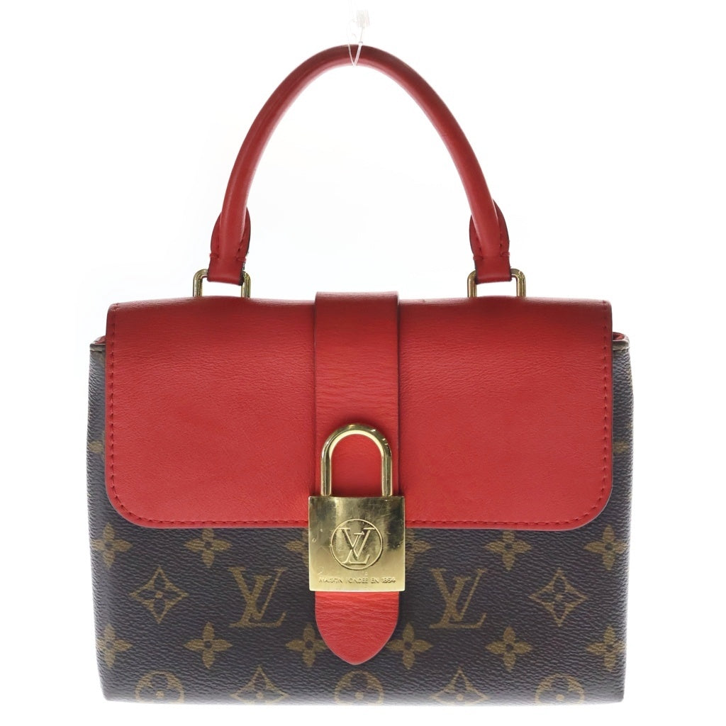 LOUIS VUITTON(ルイヴィトン) モノグラム ロッキーBB 2WAYハンドバッグ ショルダーバッグ ブラウン×レッド レザー×PVC M44322 ゴールド金具 レディース
