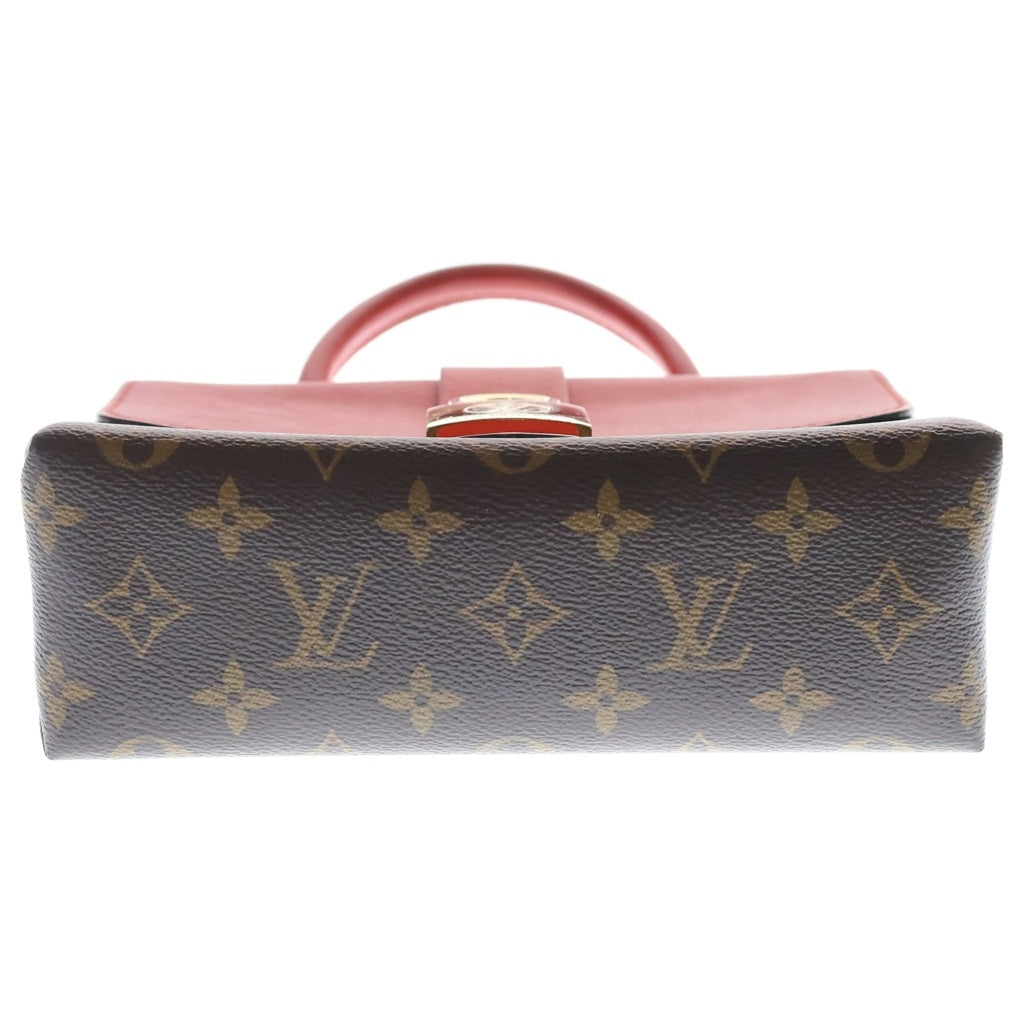 LOUIS VUITTON(ルイヴィトン) モノグラム ロッキーBB 2WAYハンドバッグ ショルダーバッグ ブラウン×レッド レザー×PVC M44322 ゴールド金具 レディース
