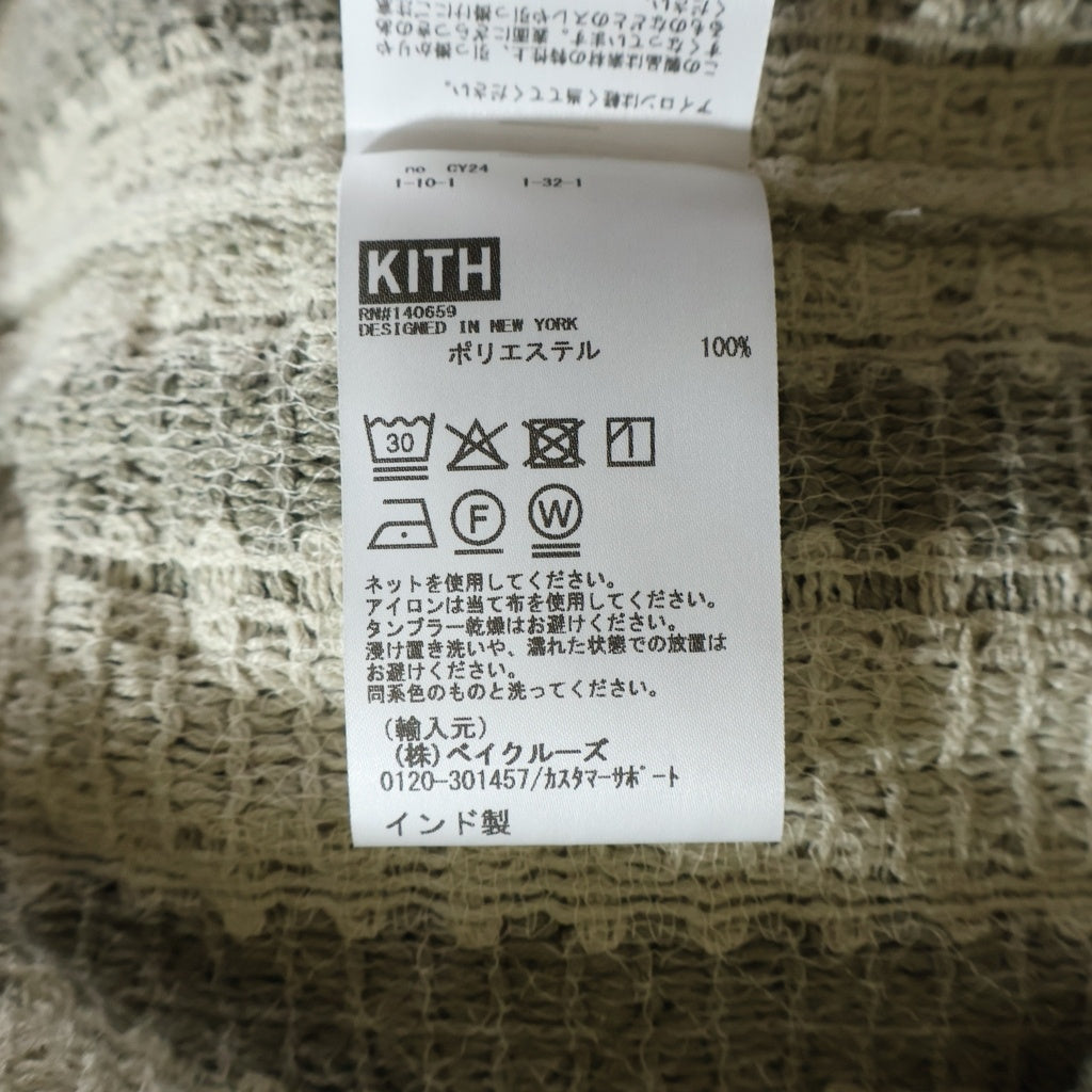 KITH(キス) 26SS Geo Crochet Warner Pullover ボタンクロージャー ニット半袖Tシャツカットソー ベージュ 26-071-060-0008-2-0