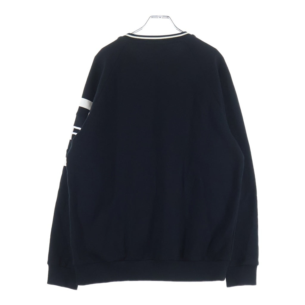 GIVENCHY(ジバンシィ) 19AW Embroidered Striped Loopback フロントエンボスロゴ スウェットシャツ トレーナー ブラック BMJ0383Y3P