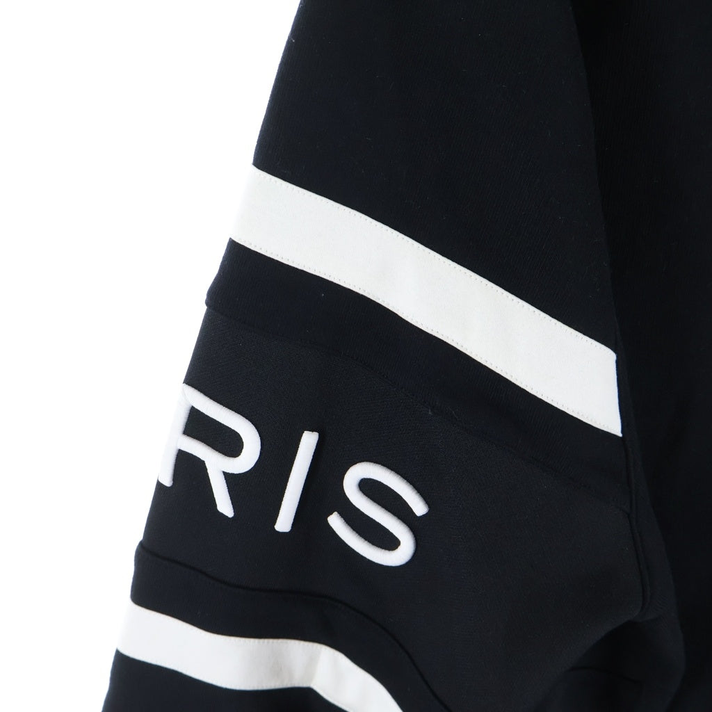 GIVENCHY(ジバンシィ) 19AW Embroidered Striped Loopback フロントエンボスロゴ スウェットシャツ トレーナー ブラック BMJ0383Y3P