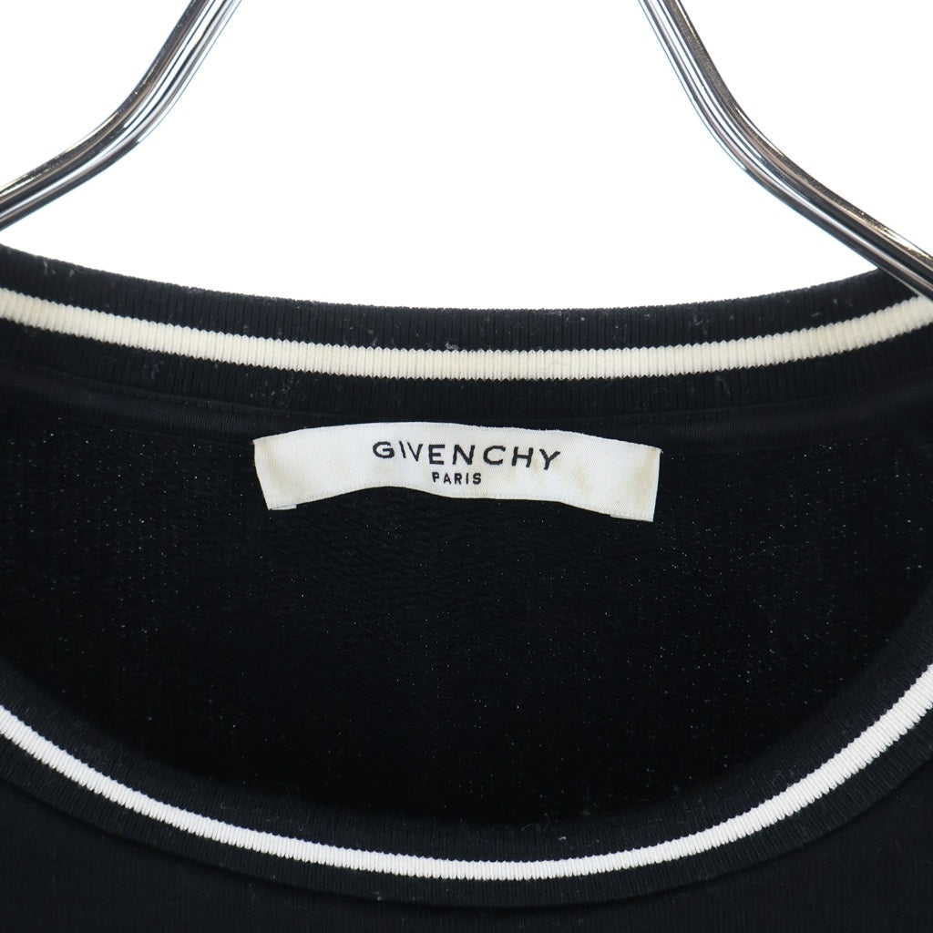 GIVENCHY(ジバンシィ) 19AW Embroidered Striped Loopback フロントエンボスロゴ スウェットシャツ トレーナー ブラック BMJ0383Y3P