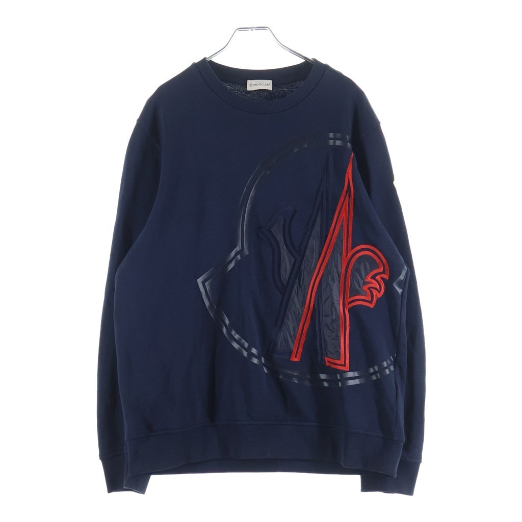 MONCLER(モンクレール) MAGLIA マグリア 素材切り替え スウェット トレーナー コットン ナイロン ロゴ刺繍 ネイビー H10918G00014