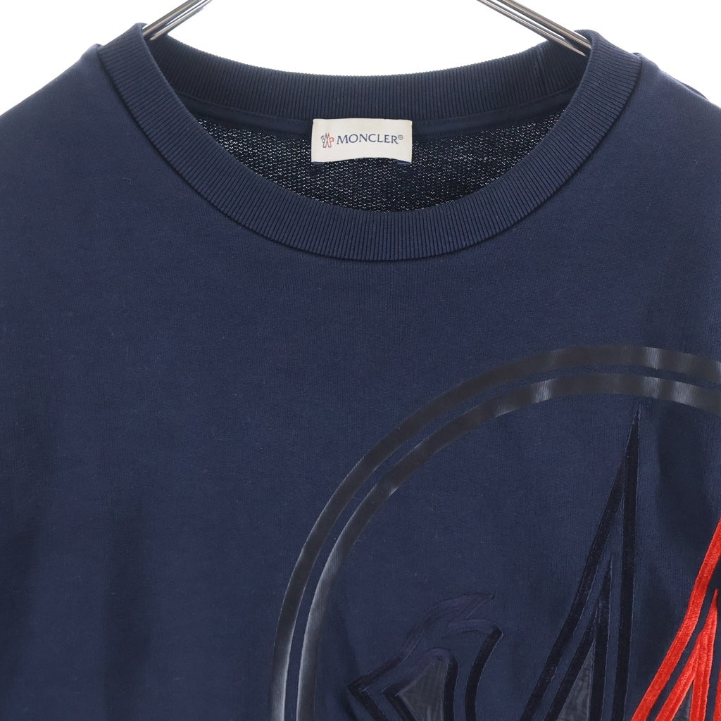 MONCLER(モンクレール) MAGLIA マグリア 素材切り替え スウェット トレーナー コットン ナイロン ロゴ刺繍 ネイビー H10918G00014