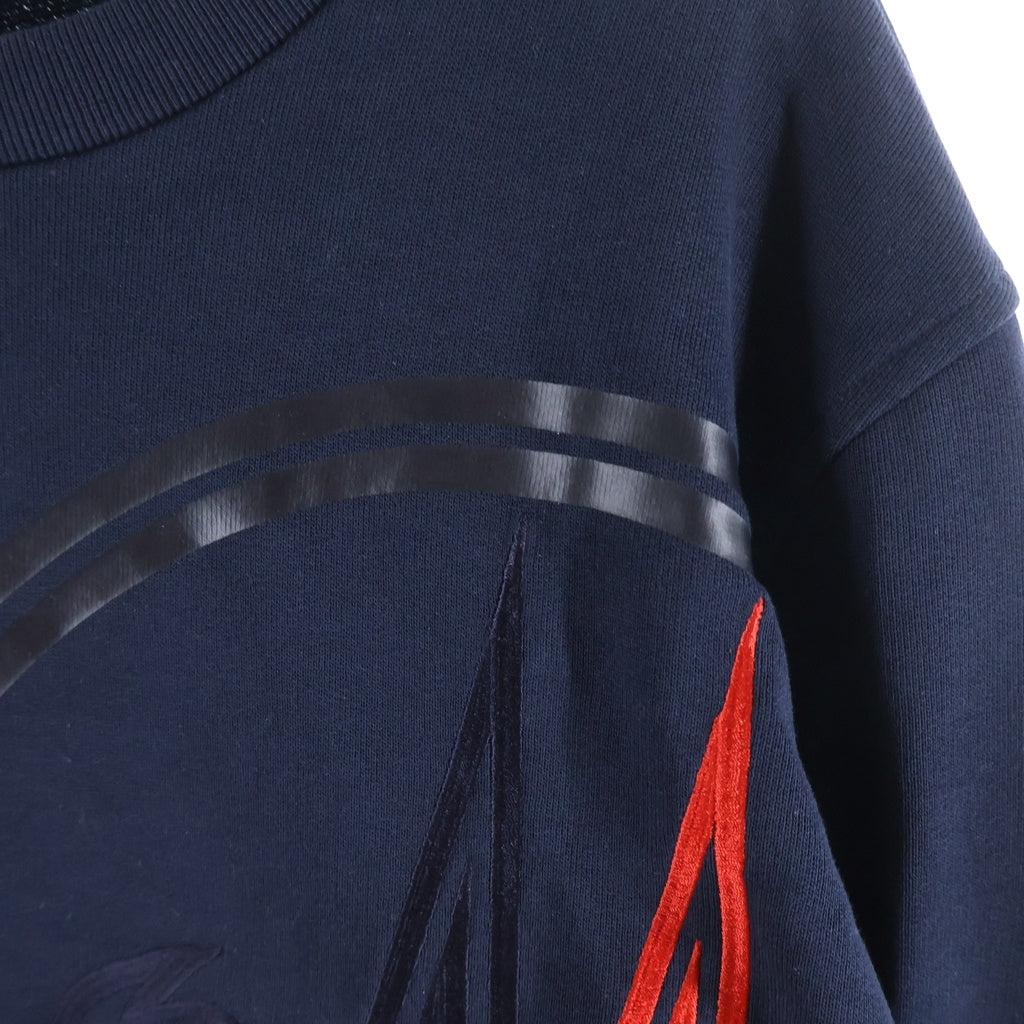 MONCLER(モンクレール) MAGLIA マグリア 素材切り替え スウェット トレーナー コットン ナイロン ロゴ刺繍 ネイビー H10918G00014