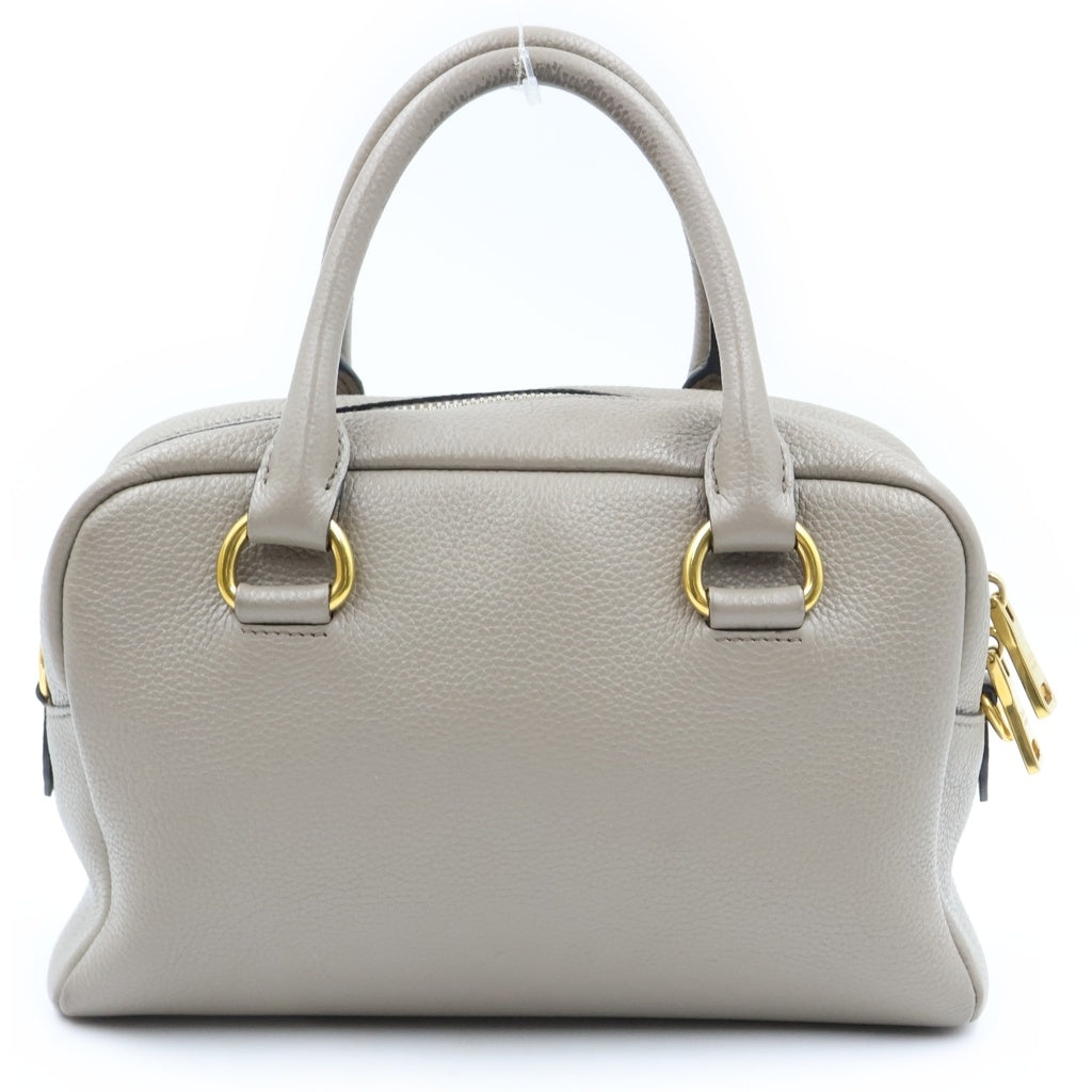 PRADA(プラダ) ヴィッテロフェニックス レザー 2WAY ハンド ショルダーバッグ ゴールド金具 グレー レディース