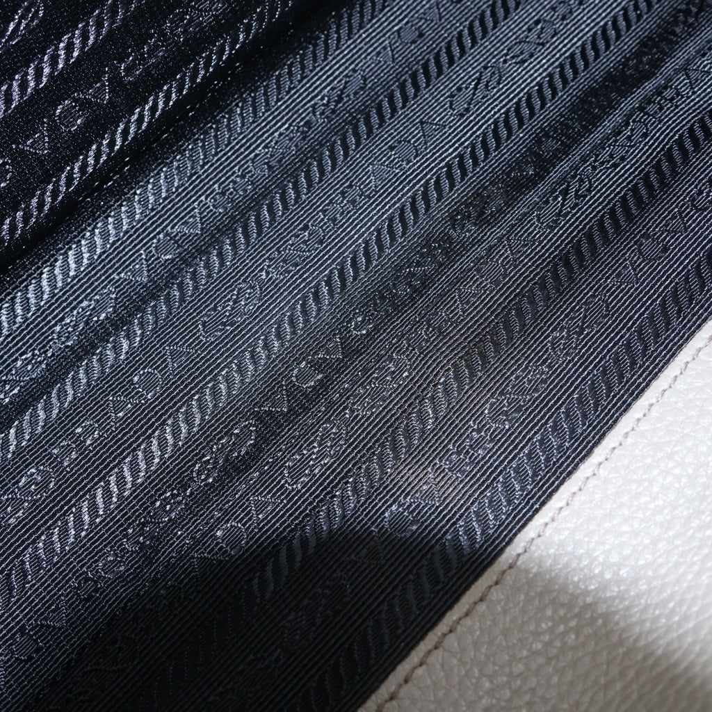 PRADA(プラダ) ヴィッテロフェニックス レザー 2WAY ハンド ショルダーバッグ ゴールド金具 グレー レディース