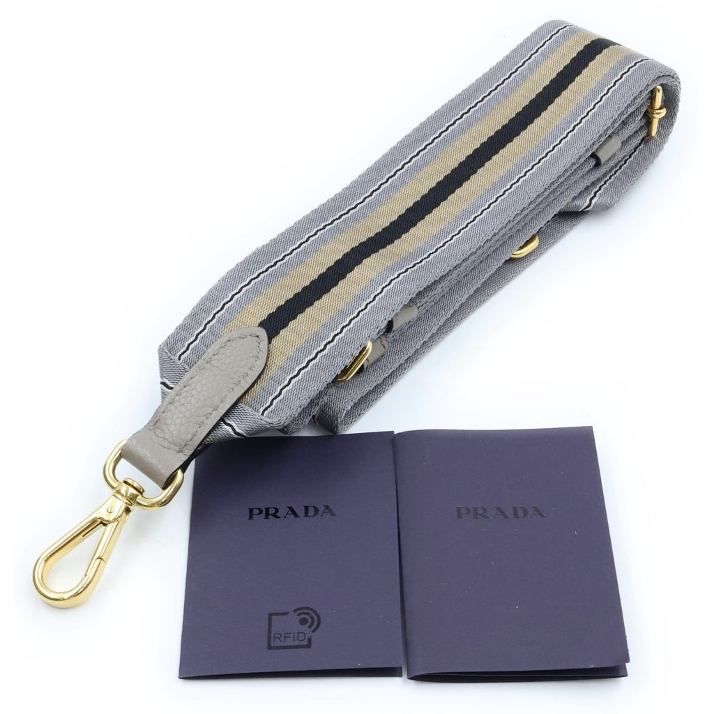 PRADA(プラダ) ヴィッテロフェニックス レザー 2WAY ハンド ショルダーバッグ ゴールド金具 グレー レディース