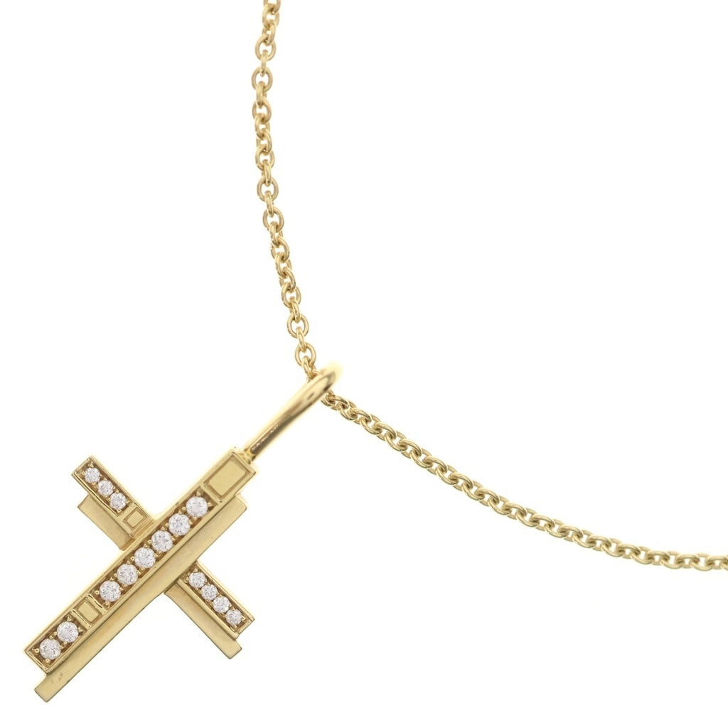 HARRY WINSTON(ハリーウィンストン) トラフィック クロス ダイヤ ネックレス K18YG イエローゴールド レディース