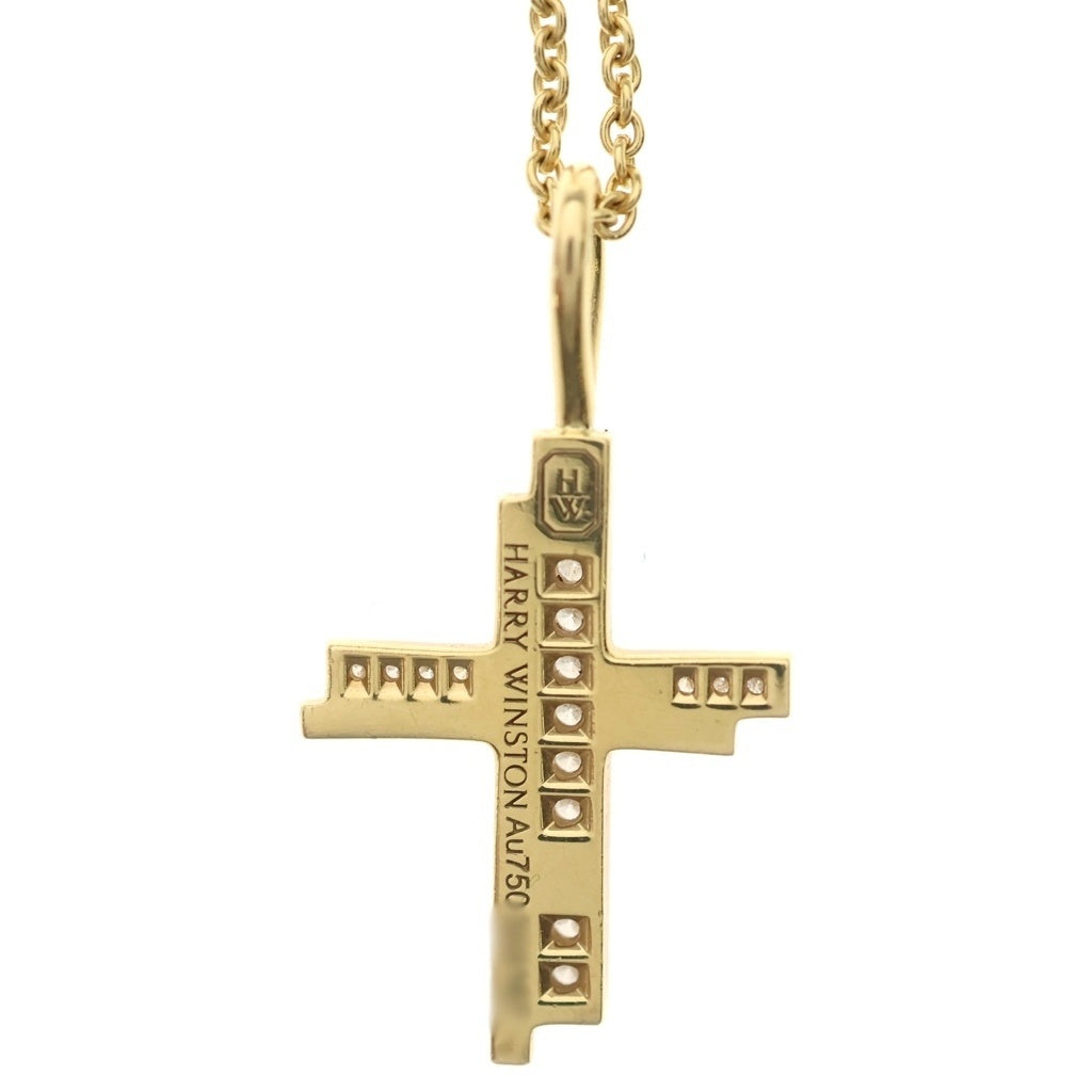 HARRY WINSTON(ハリーウィンストン) トラフィック クロス ダイヤ ネックレス K18YG イエローゴールド レディース