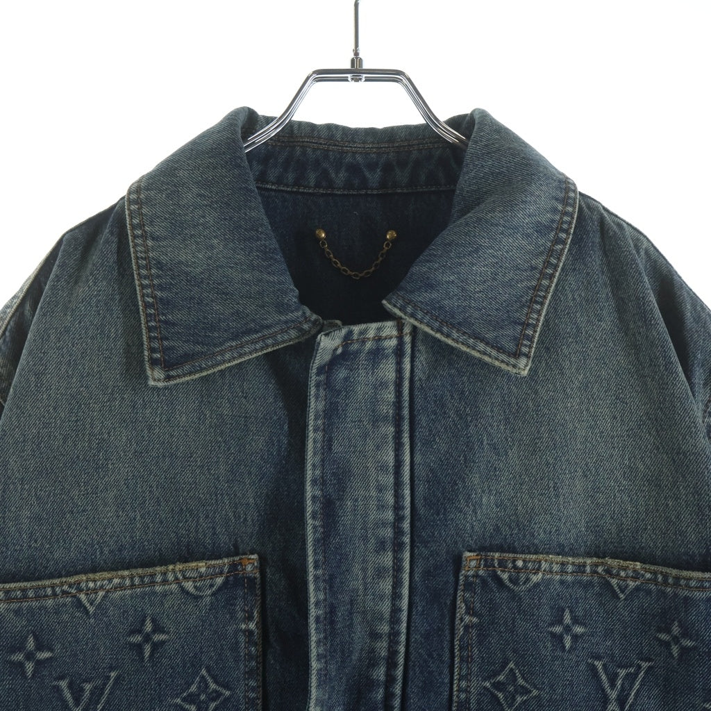 LOUIS VUITTON(ルイヴィトン) 23AW モノグラム ワークウェアデニムジャケット ジップアップ 比翼 ウォッシュインディゴ RM232QY38HPA46W