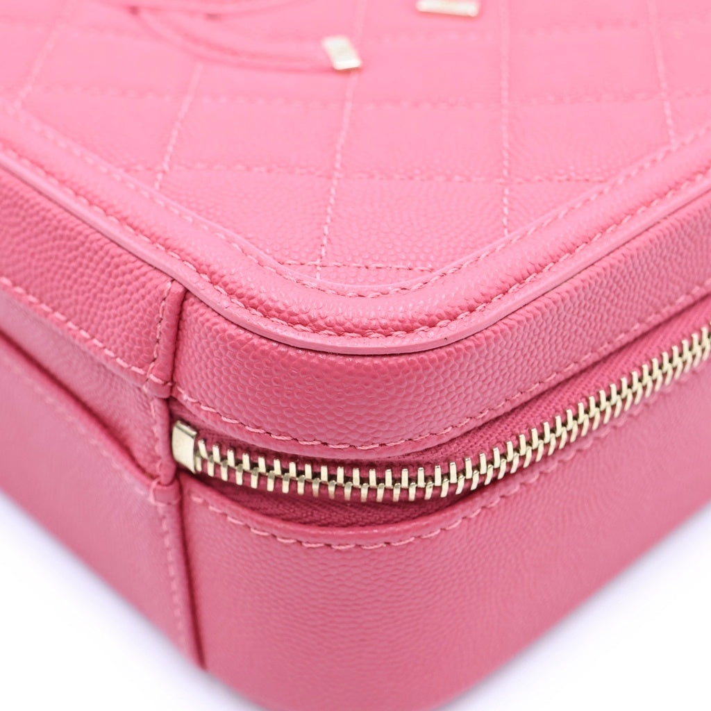 CHANEL(シャネル) CCフィグリー チェーンショルダーバッグ ハンドバッグ ピンク キャビアスキン A93342 ゴールド金具 レディース