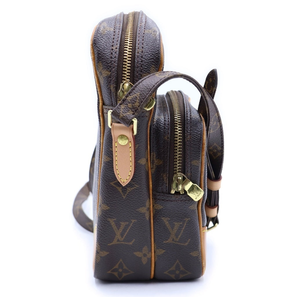 LOUIS VUITTON(ルイヴィトン) モノグラム アマゾン ショルダーバッグ ミニバッグ ブラウン レザー×PVC M45236 ゴールド金具 レディース