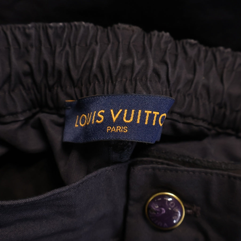 LOUIS VUITTON(ルイヴィトン) 26SS ロゴ刺繍マルチポケットハイキングロングパンツ ナイロンカーゴパンツ ダークパープル RM261M E21 HUP98W