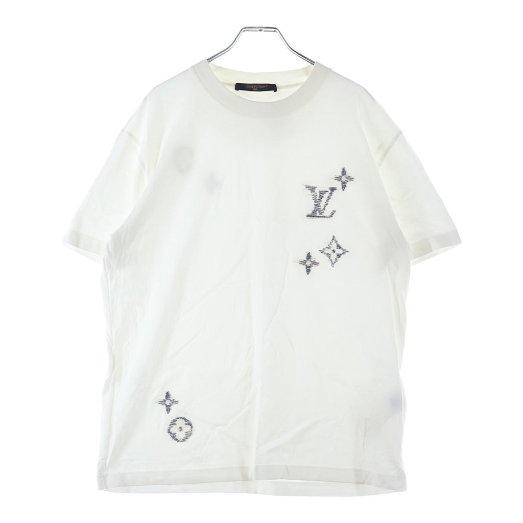 LOUIS VUITTON(ルイヴィトン) エンブロイダリー モノグラム刺繍 シグネチャー半袖Tシャツ カットソー ホワイト RM262MM NPG HVY19W