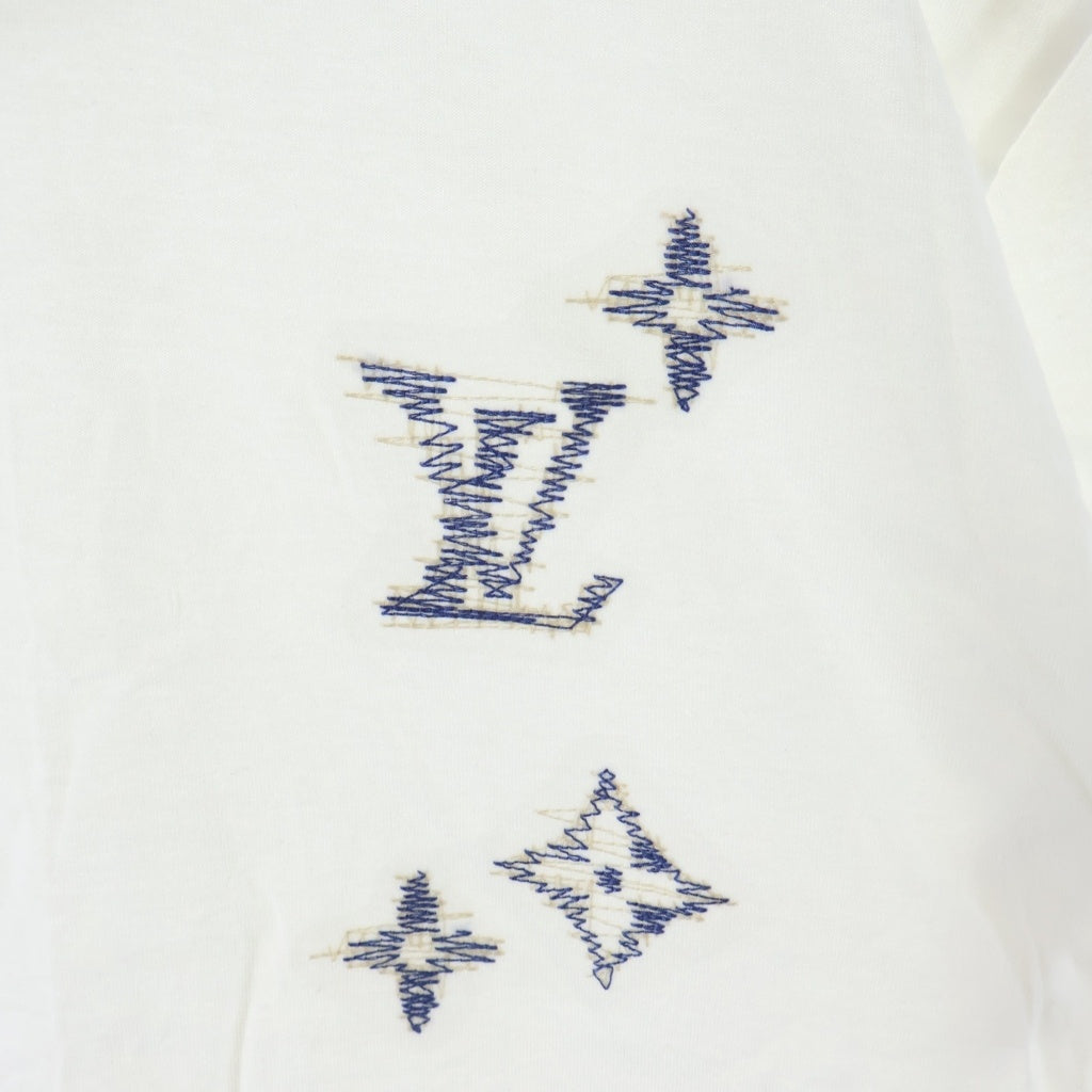 LOUIS VUITTON(ルイヴィトン) エンブロイダリー モノグラム刺繍 シグネチャー半袖Tシャツ カットソー ホワイト RM262MM NPG HVY19W