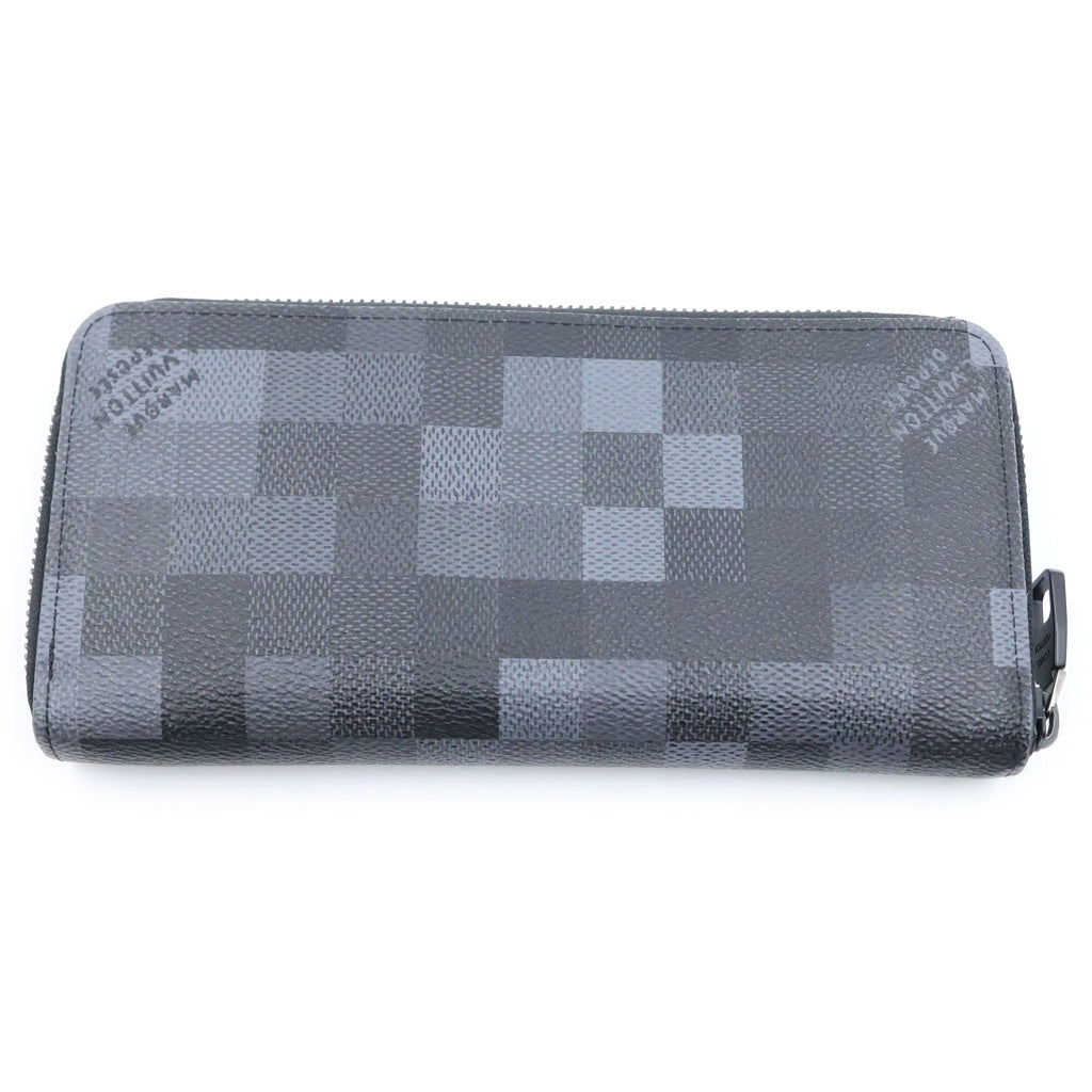 LOUIS VUITTON(ルイヴィトン) ダモフラージュ ジッピーウォレット ホリゾンタル ロングウォレット 長財布 カードケース ブラック レザー×PVC M28742 ブラック金具