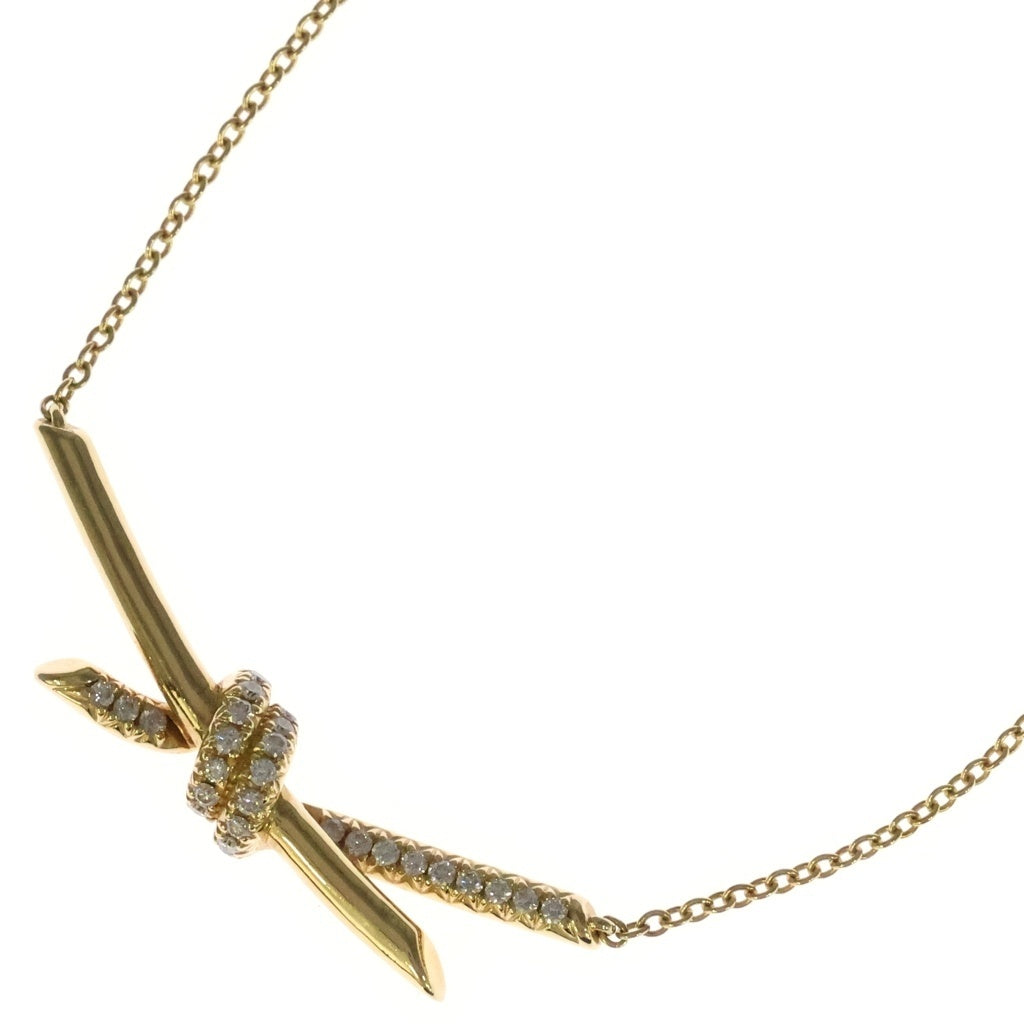 TIFFANY & Co.(ティファニー) ノット ダイヤモンド Au750 K18YG ネックレス ペンダント 0.25ct イエローゴールド レディース