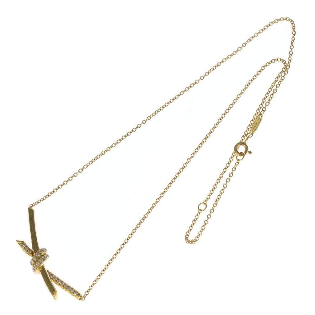 TIFFANY & Co.(ティファニー) ノット ダイヤモンド Au750 K18YG ネックレス ペンダント 0.25ct イエローゴールド レディース