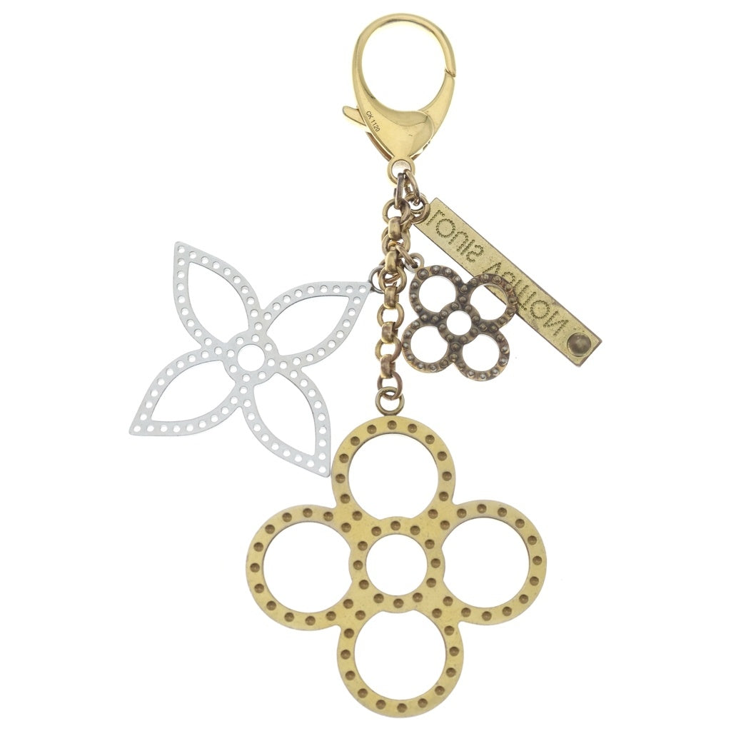 LOUIS VUITTON(ルイヴィトン) モノグラム ビジューサック タパージュ バッグチャーム キーリング キーホルダー シルバー×ゴールド M65090