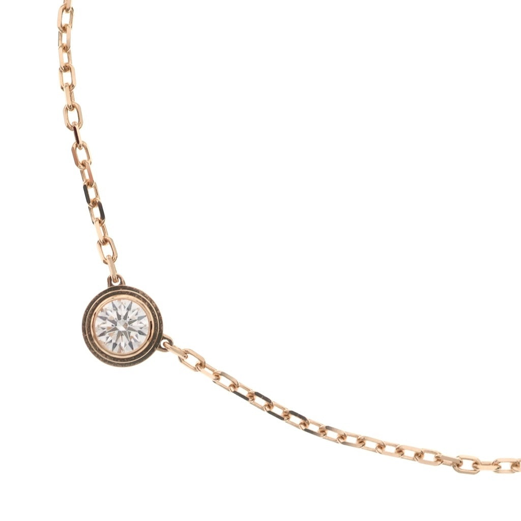 Cartier(カルティエ) ダムールLM 1Pダイヤ ネックレス ペンダント チェーン ピンクゴールド Au750PG レディース
