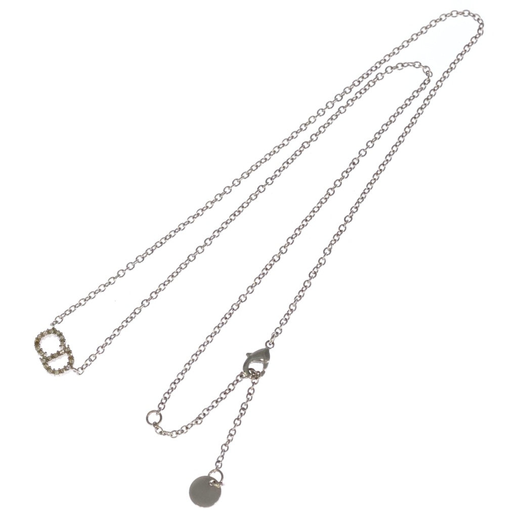 DIOR(ディオール) CDロゴ ラインストーン ネックレス ペンダント チェーン シルバー レディース