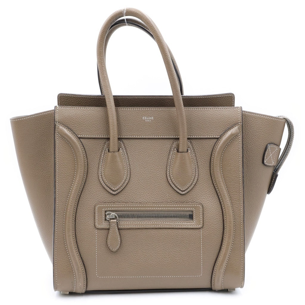 CELINE(セリーヌ) ラゲージ マイクロ スリ ハンドバッグ ドラムドカーフスキン レザー グレージュ 189793DRU.09SO レディース