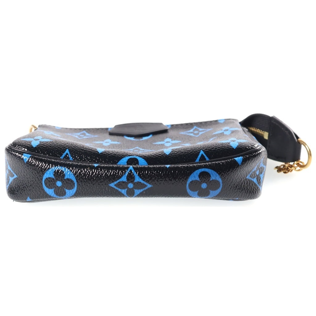 LOUIS VUITTON(ルイヴィトン) ミニポシェット アクセソワール モノグラム カラー PVC レザー チェーン ハンドバッグ アクセサリーポーチ ブラック/ブルー M67237 レディース