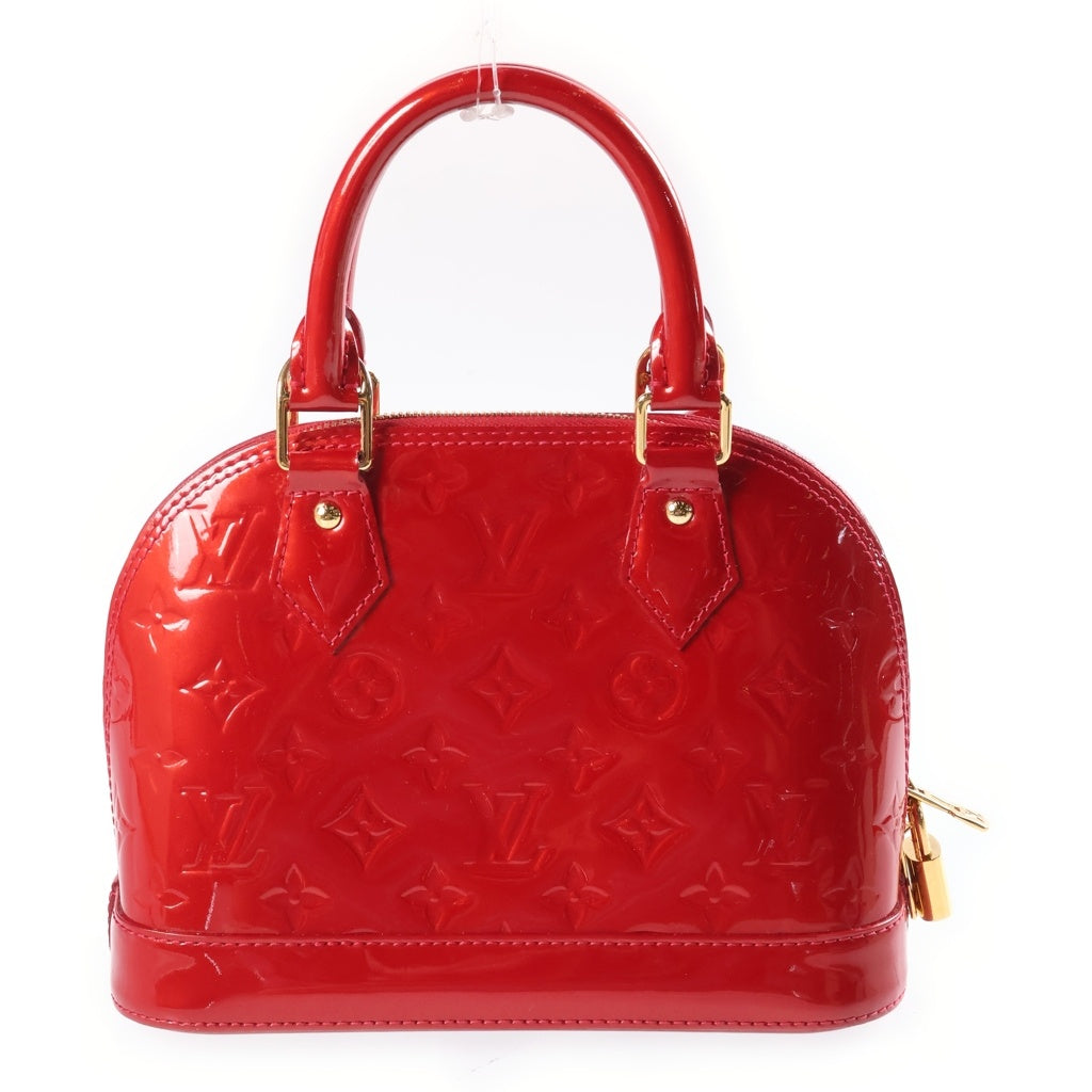 LOUIS VUITTON(ルイヴィトン) モノグラム ヴェルニ アルマBB ハンドバッグ ショルダーバッグ 2WAY レッド エナメル M91771 レディース